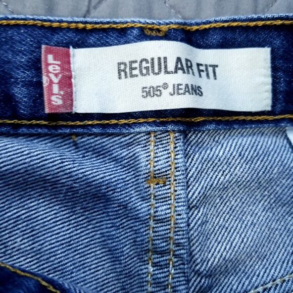 Levis Jeans Mens 29X30 Blue 505 Straight Regular Fit Dark Wash American Denim - Picture 8 of 11